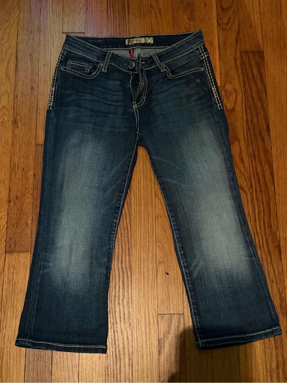 BKE Dark Blue Denim Crop Jeans